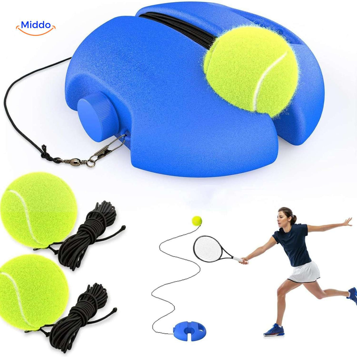 base d'exercice tennis avec balle élastique pour améliorer la technique de frappe et la précision des coups