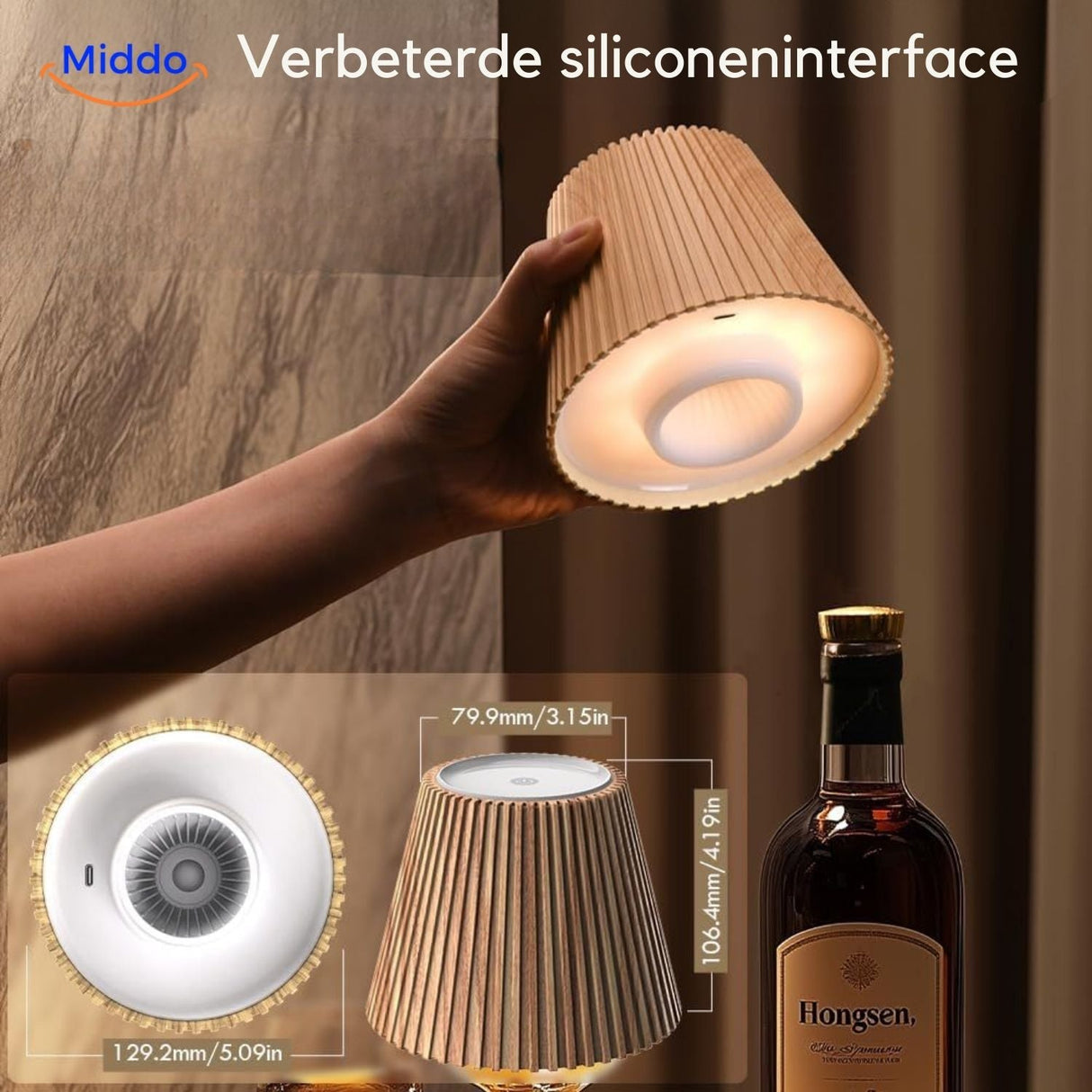 base en silicone souple qui s'adapte sur le col de bouteille pour fixer la lampe