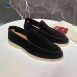 beckwin loafers zwart suede slip on met witte zool www.middo.nl