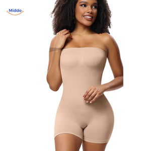 body sculptant bustier en couleur sable sans coutures, discret et gainant sous toutes les tenues