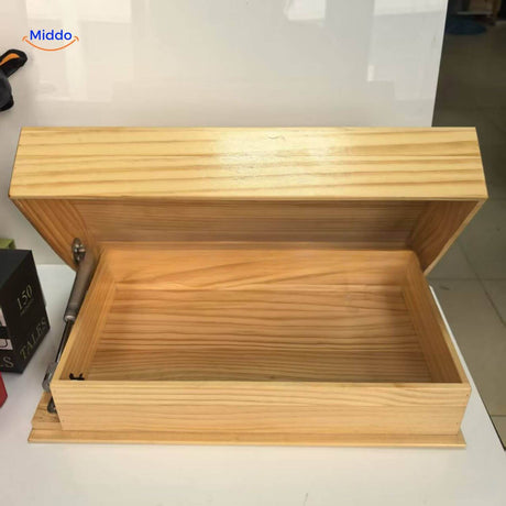boîte de rangement en bois vide avec couvercle, compartiment secret intégré à l'étagère
