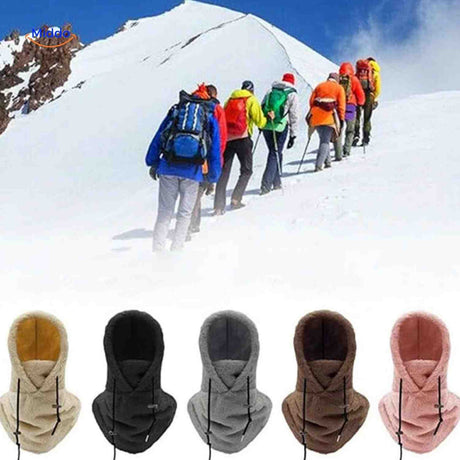 bonnet thermique avec écharpe fleece pour la randonnée en montagne et les sorties en neige