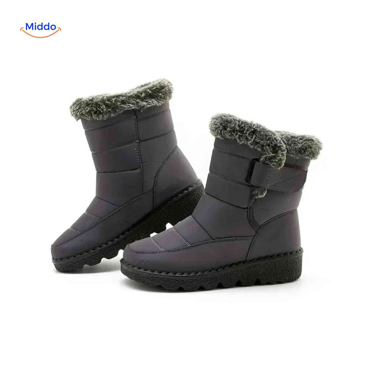 bottes d'hiver grises étanches pour femme, antidérapantes et légères