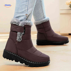 bottes de neige marron imperméables pour femme, antidérapantes et chaudes