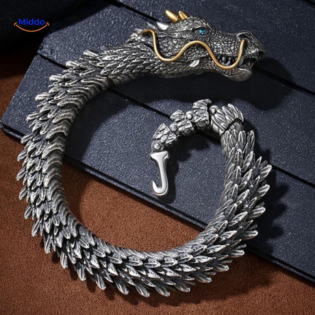 bracelet dragon bone entièrement déplié et présenté à plat, aperçu complet du design
