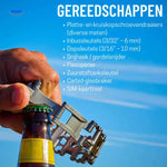aperçu de toutes les fonctions du bracelet multi-outils porté au poignet, outils visibles sur chaque maillon