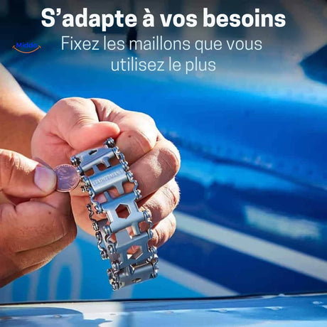 bracelet multi-tool survivepro adapté à vos besoins du quotidien, porté au poignet
