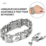 bracelet multi-tool survivepro ajustable en acier inoxydable, taille universelle