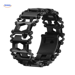 bracelet multi-tool survivepro en coloris noir, finition acier robuste