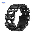 bracelet multi-tool survivepro en coloris noir, finition acier robuste