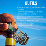 aperçu des outils intégrés du bracelet multi-tool survivepro en acier inoxydable