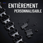 bracelet multi-tool survivepro personnalisable porté au poignet, en acier inoxydable