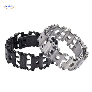 bracelet multi-tool survivepro rangé dans sa boîte d'emballage