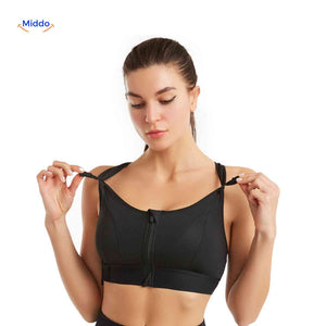 brassière de sport noire avec bretelles réglables, maintien personnalisable pour chaque morphologie