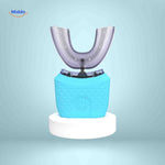 brosse à dents électrique automatique en forme de U présentée en coloris bleu