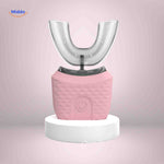 brosse à dents électrique automatique en forme de U présentée en coloris rose
