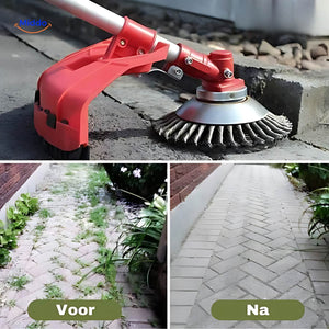brosse désherbante idéale pour l'entretien du gazon et du jardin sans effort