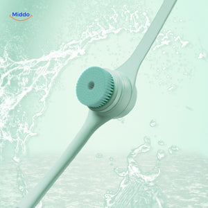scrubber dos étanche vue arrière, résistant à l'eau pour une utilisation sous la douche