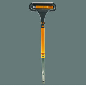 brosse anti-poils orange avec long manche et bande en caoutchouc pour toutes surfaces