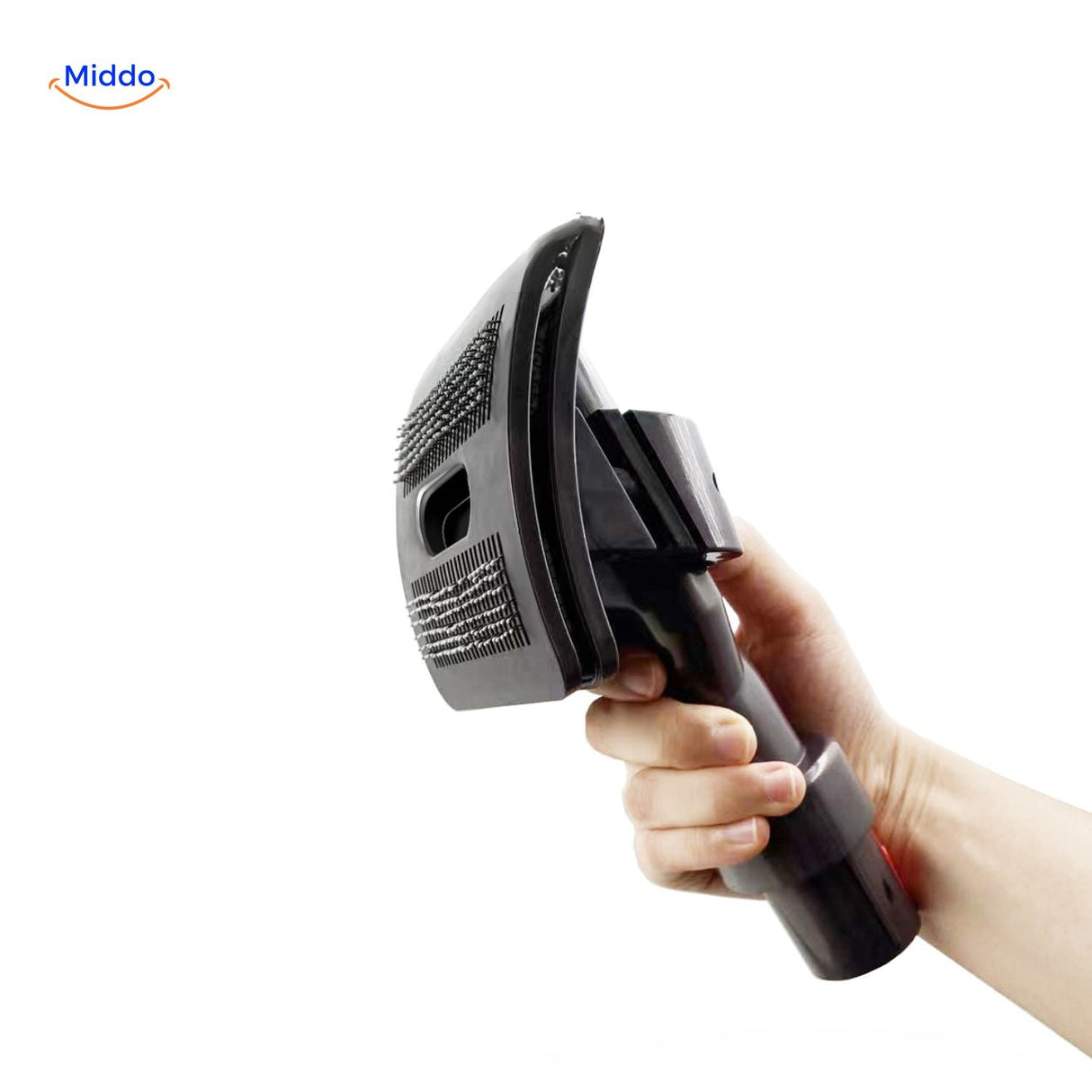 brosse visiclean vue de la poignee pour retirer les poils de chien facilement