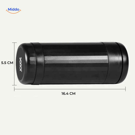 dimensions du broyeur vibrogrind illustrant son format compact et sa prise en main ergonomique