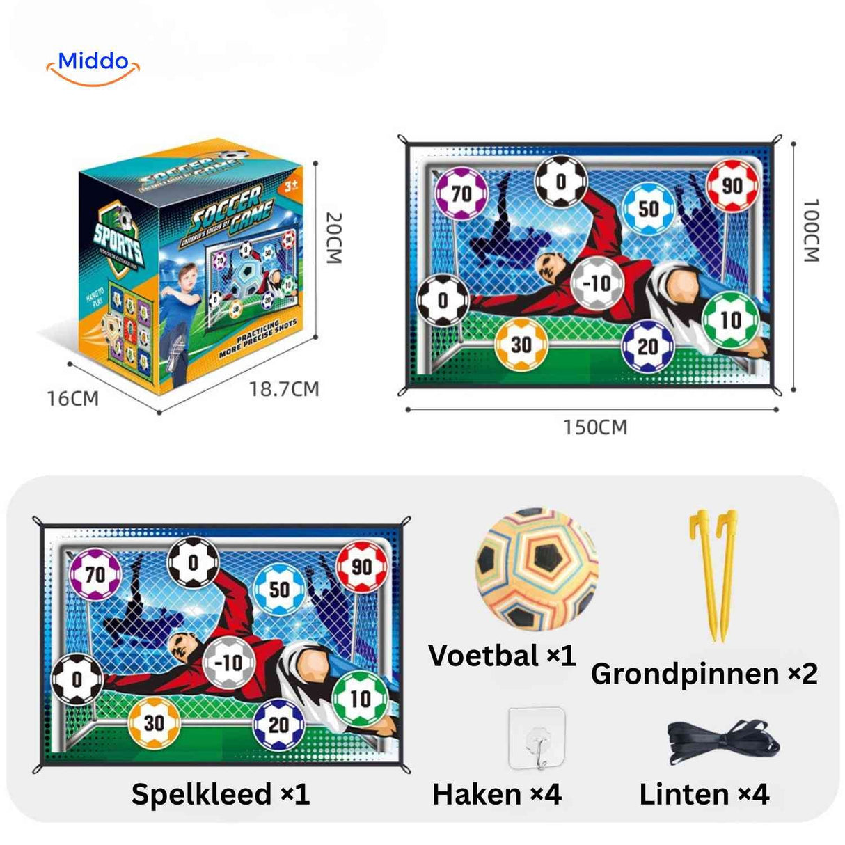 but de football avec zones de points et ballon souple pour enfants