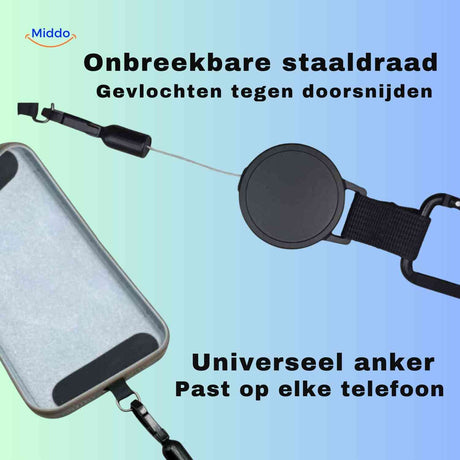 câble acier indestructible et ancrage universel du support téléphone anti-vol