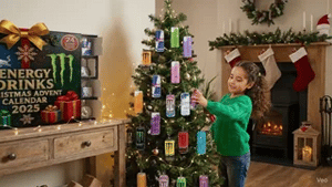 enfant qui ouvre une canette d'energy drink découverte dans le calendrier de l'avent