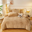 Parure de lit Teddy Fluffy en polaire, Beige camel