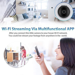 contenu du kit camera mini securite wifi 1080p avec accessoires et cable de chargement inclus