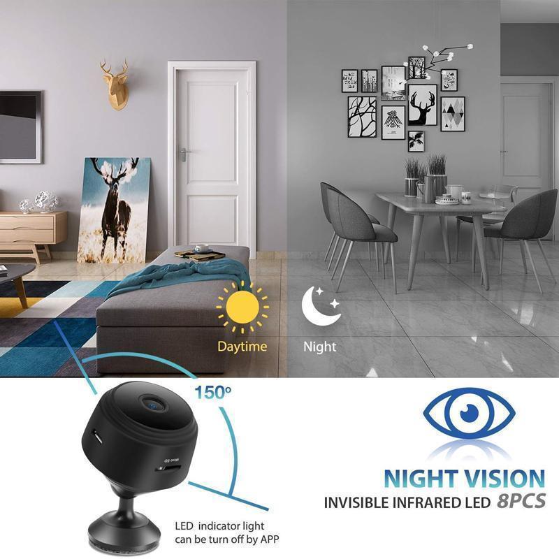 camera mini wifi 1080p pour la securite interieure de la maison, design compact
