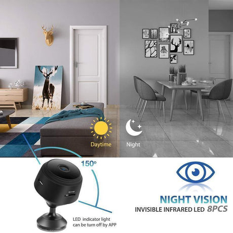camera mini wifi 1080p pour la securite interieure de la maison, design compact
