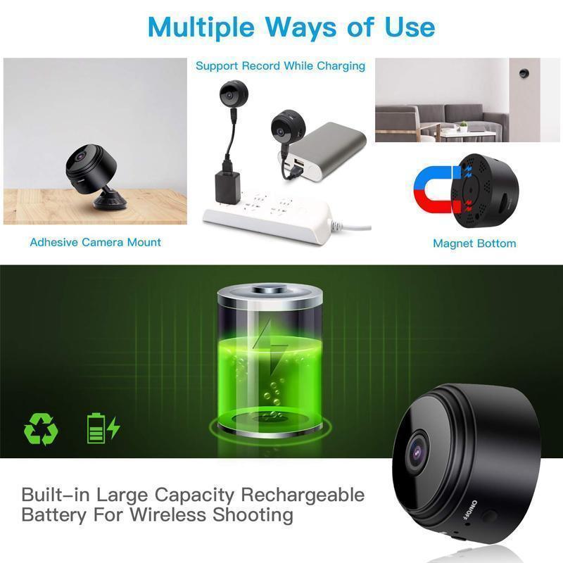 camera mini wifi avec vision nocturne infrarouge pour surveiller votre interieur la nuit