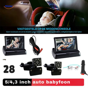 caméra de siège bébé avec moniteur en voiture et double configuration pour une surveillance sécurisée