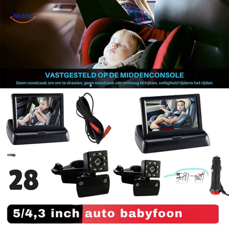 caméra de siège bébé avec moniteur en voiture et double configuration pour une surveillance sécurisée