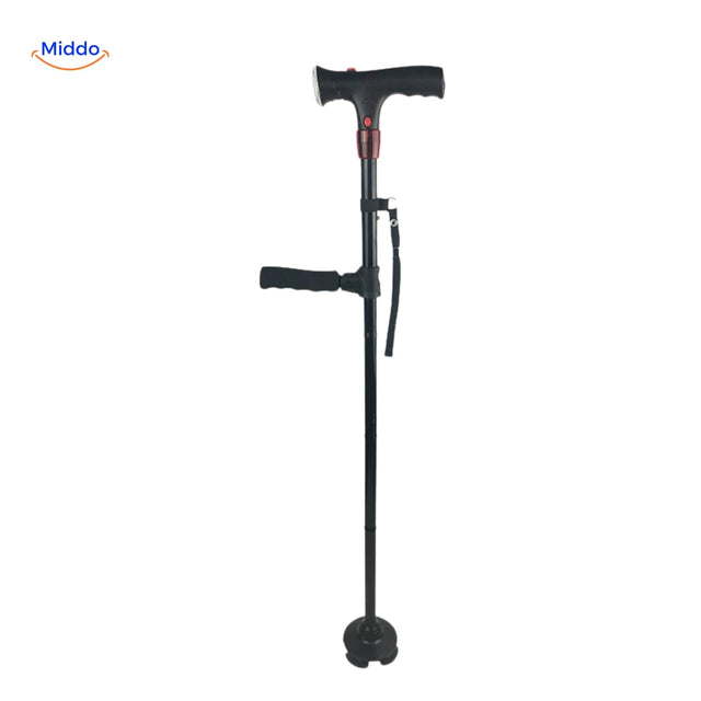 canne de marche pliable avec lumière LED intégrée en aluminium léger