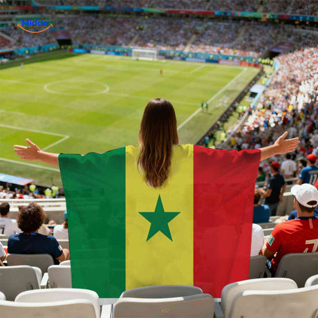 cape drapeau Sénégal légère et à séchage rapide pour supporter au stade