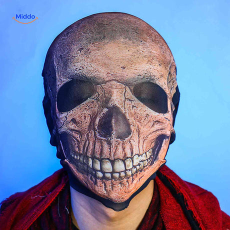 cape d'halloween avec masque crane, costume de griezel pour soiree d'halloween