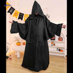 cape d'halloween noire style linceul sombre, deguisement effrayant pour soiree d'halloween