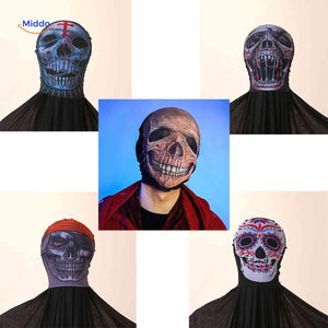 set cape d'halloween avec masques cranes, kit deguisement complet pour soiree