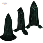 cape velours verte à capuche longue style halloween cosplay