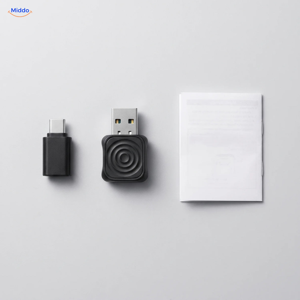 Contenu de la boîte : adaptateur, adaptateur USB-C et notice