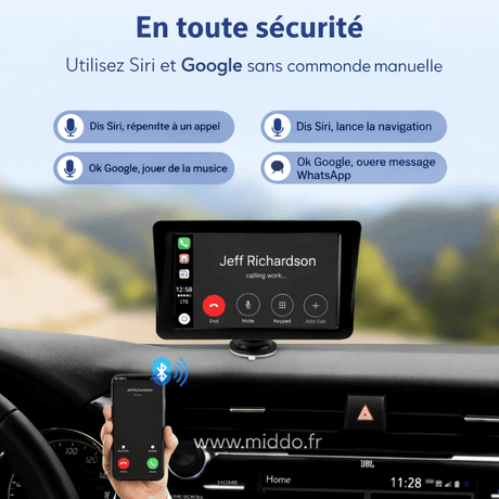 adaptateur carplay sans fil compatible avec tous les véhicules équipés d'un autoradio