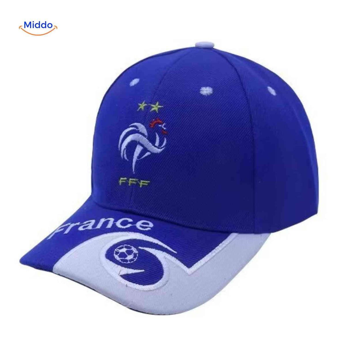 casquette de football équipe de France avec emblème brodé, légère et ajustable