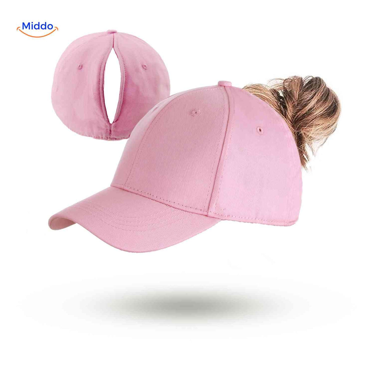 casquette ponytail rose sportive avec ouverture pour cheveux, style été ensoleillé