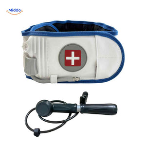 ceinture lombaire gonflable blanc et bleu avec pompe manuelle pour le soutien du dos