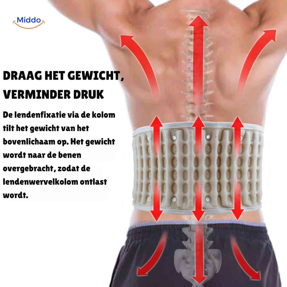 ceinture dorsale gonflable assurant la décompression vertébrale et le soulagement de la pression
