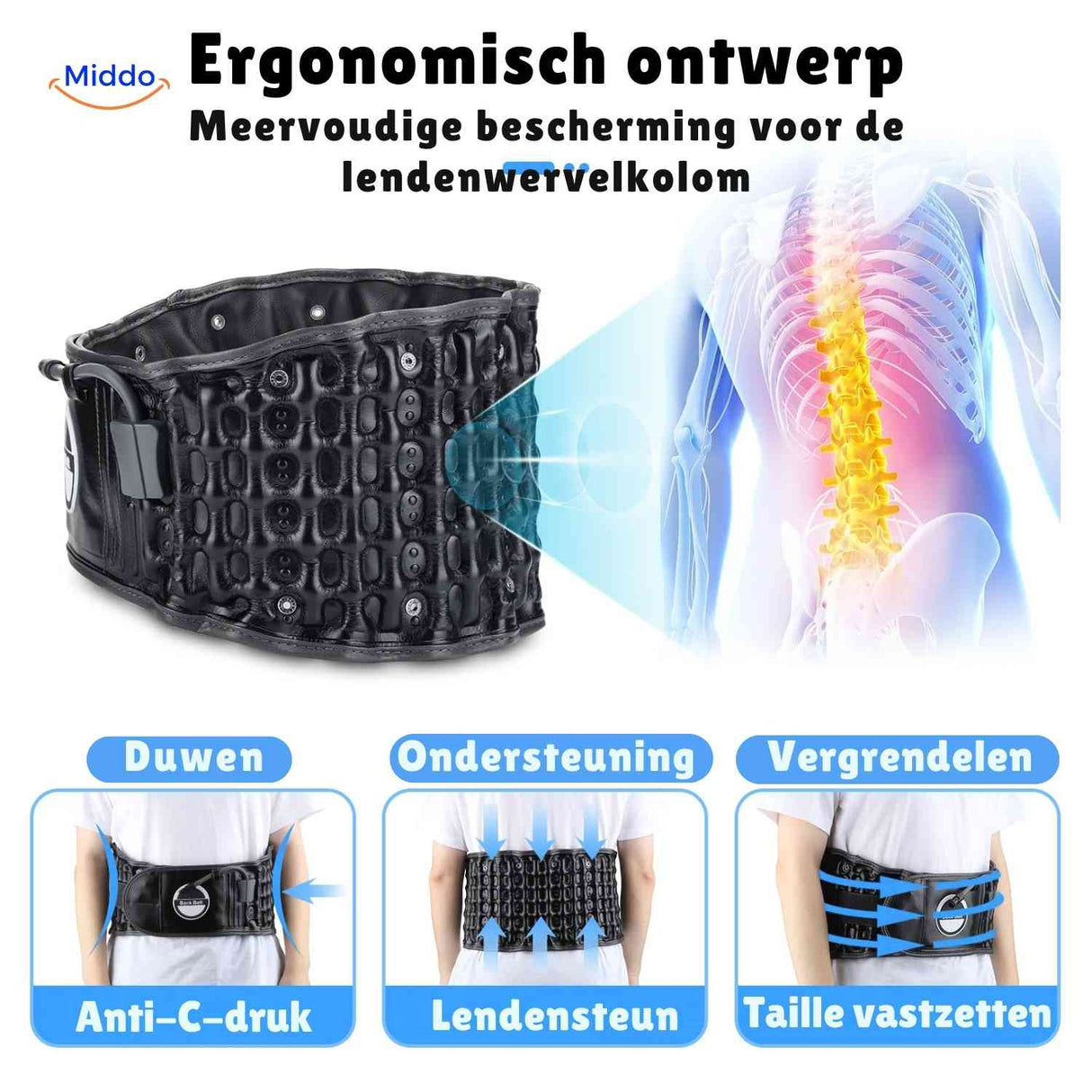 ceinture lombaire au design ergonomique offrant une protection dorsale à plusieurs niveaux