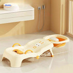 chaise de bain bébé avec angle d'inclinaison réglable et cuvette pour s'adapter à la croissance