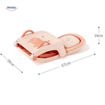 chaise de bain bébé en position pliée avec dimensions indiquées pour un rangement facile